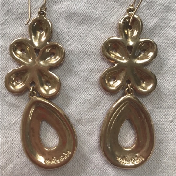 Women’s Capri Chandelier Earrings Orange and Gold - Picture 4 of 4